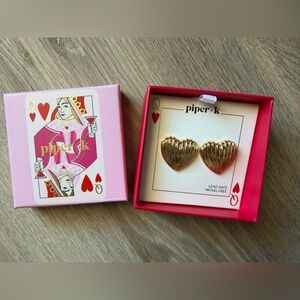 Piper K Gold Heart Earrings